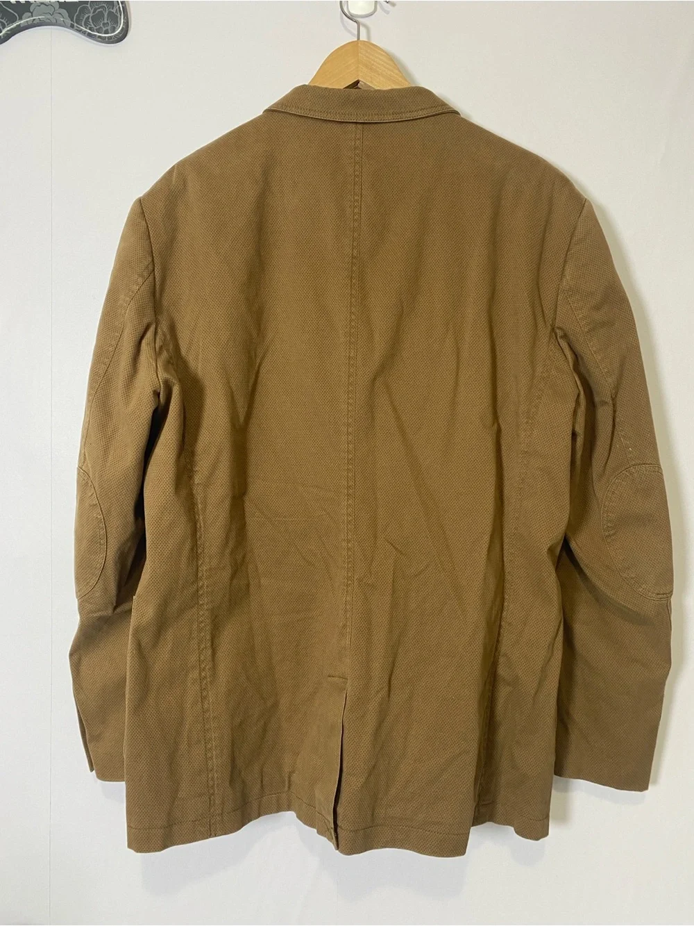 Johnston & Murphy Men's Blazer Coat XL Brown/Tan Elbow Patch Cotton Business